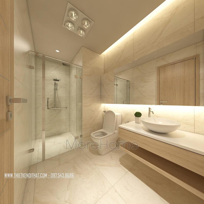 Vách kính nhà tắm chung cư  Mandarin Garden 2 tại Tân Mai